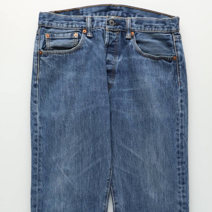 Levi's 501 straight denim pants for men, size W32 cotton blue type Vintage Second Hand