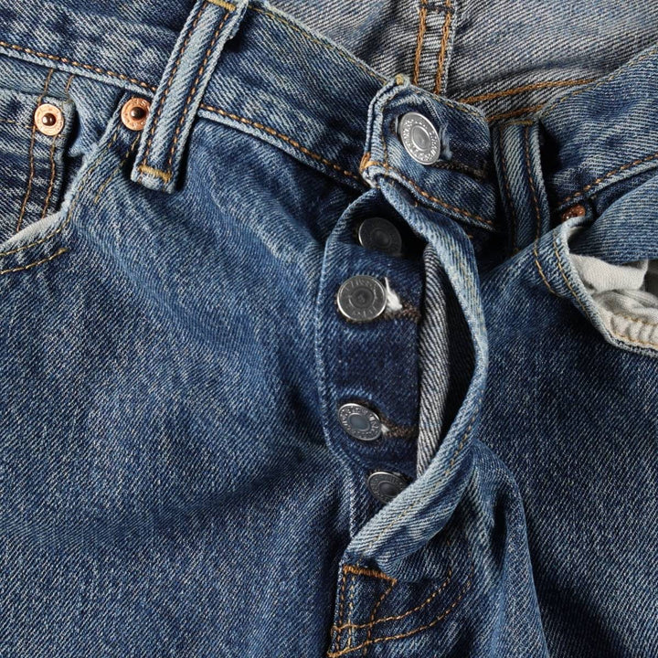 Levi's 501 straight denim pants for men, size W34 cotton blue type Vintage Second Hand