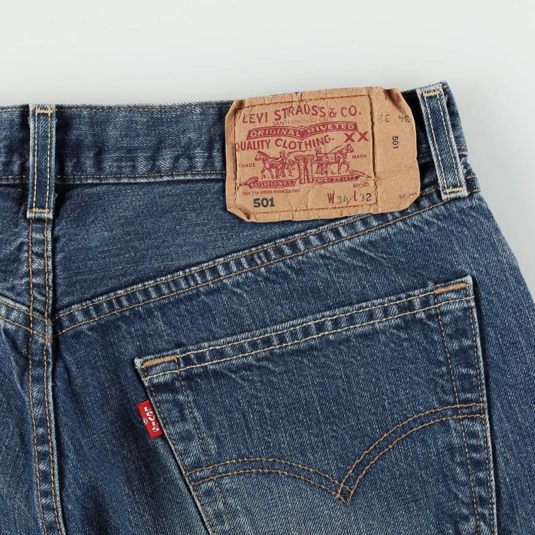 Levi's 501 Euro model straight denim pants for men, size W34 cotton blue type Vintage Second Hand
