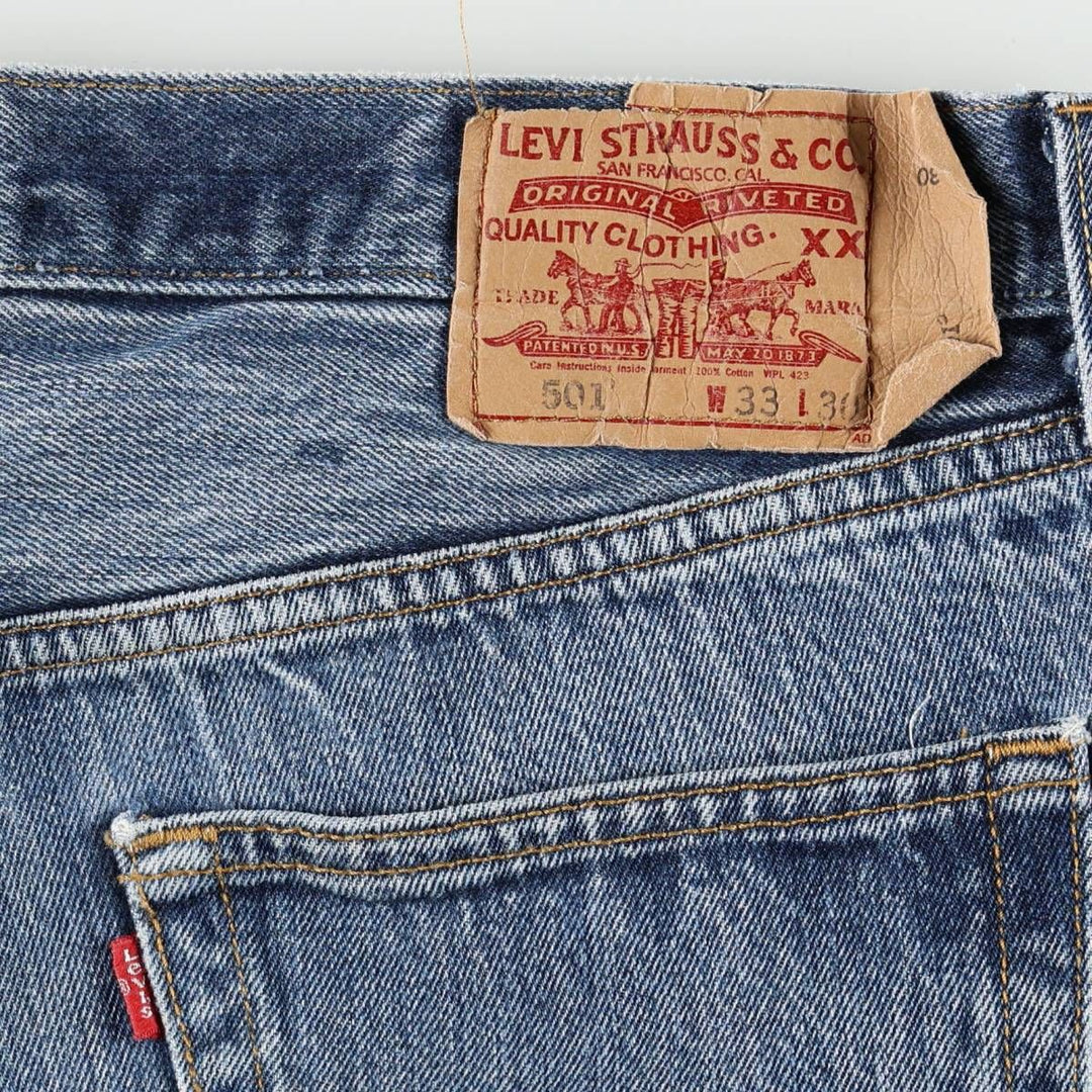 Levi's 501 Straight Leg Button-Fly Denim Pants for Men, W34 equivalent cotton blue type Vintage Second Hand