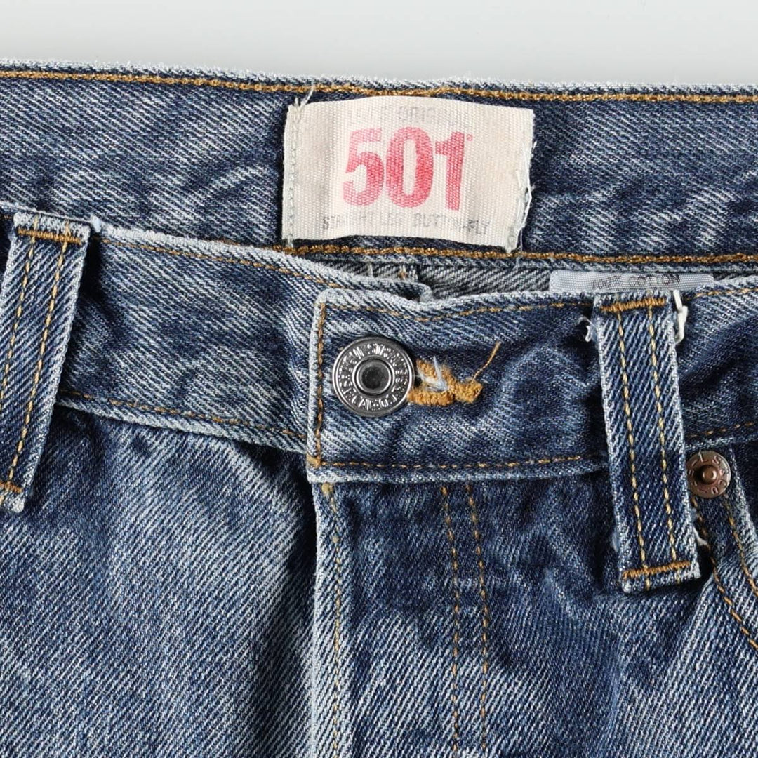 Levi's 501 Straight Leg Button-Fly Denim Pants for Men, W34 equivalent cotton blue type Vintage Second Hand