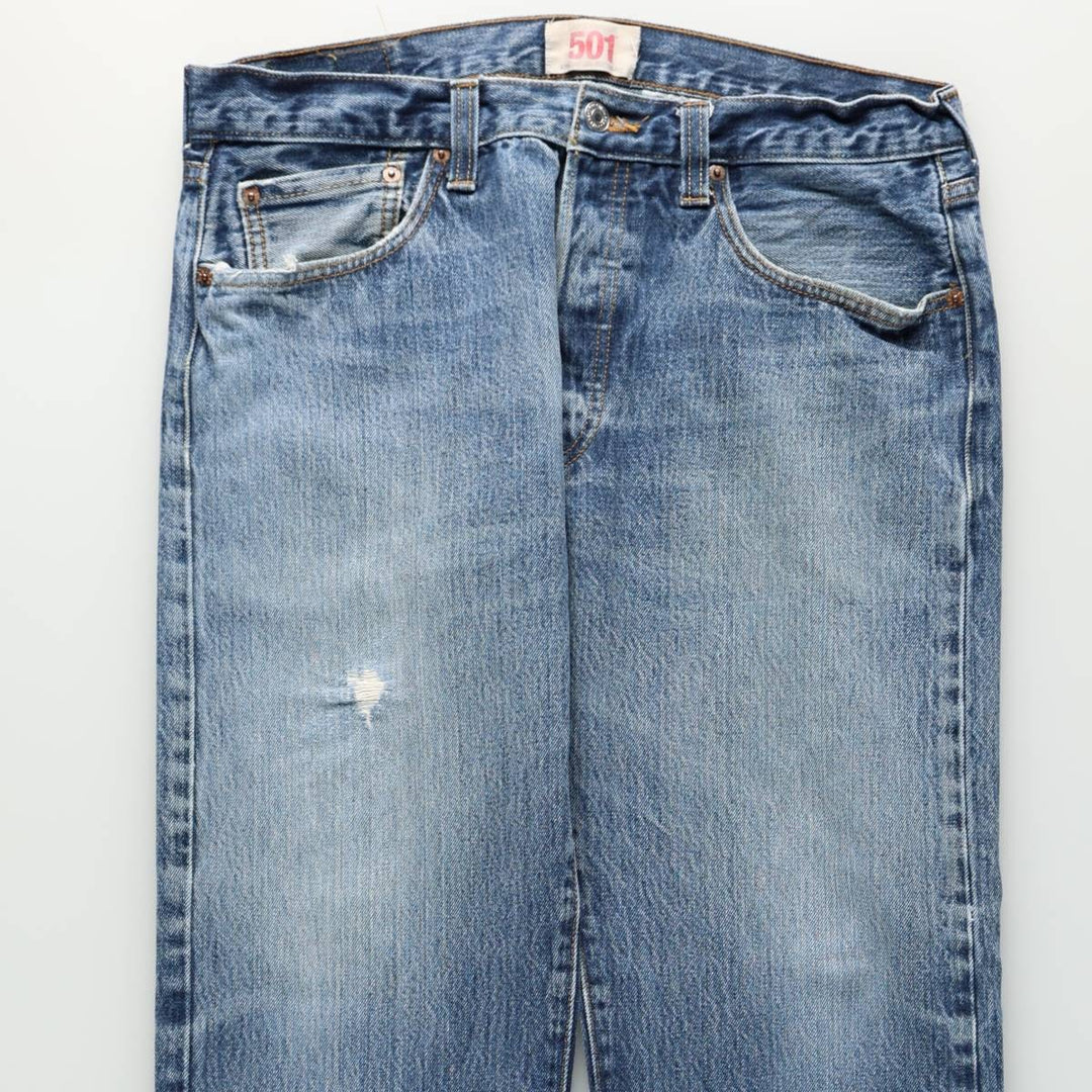 Levi's 501 Straight Leg Button-Fly Denim Pants for Men, W34 equivalent cotton blue type Vintage Second Hand