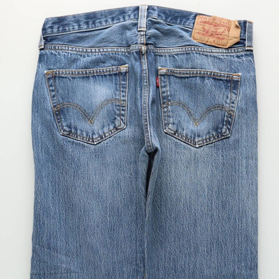 Levi's 501 Straight Leg Button-Fly Denim Pants for Men, W34 equivalent cotton blue type Vintage Second Hand