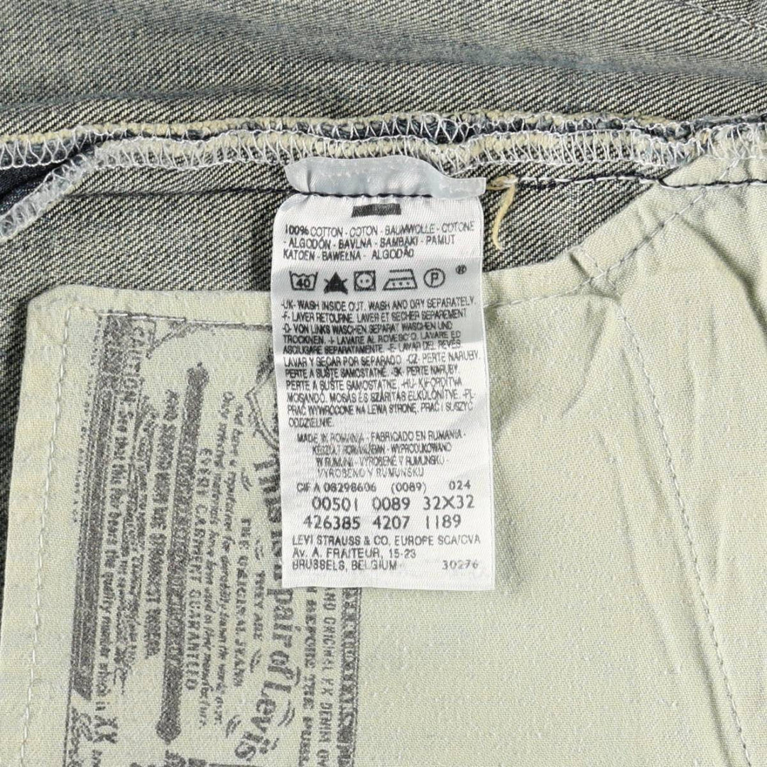 Vintage Levi's 501-0089 Euro Model Straight Denim Pants, Men's Size W31 (approx.) cotton blue type Vintage Second Hand