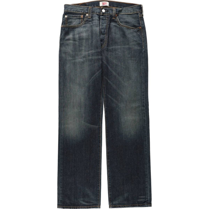 Levi's Levi's 501 STRAIGHT LEG BUTTON-FLY Euro model straight denim pants for men, equivalent to w34 cotton Navy blue Vintage Second Hand