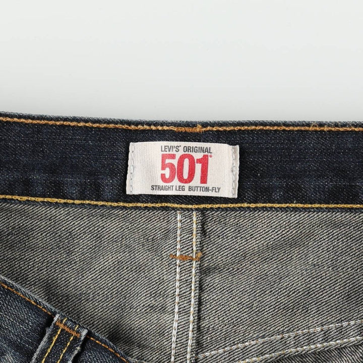 Levi's Levi's 501 STRAIGHT LEG BUTTON-FLY Euro model straight denim pants for men, equivalent to w34 cotton Navy blue Vintage Second Hand