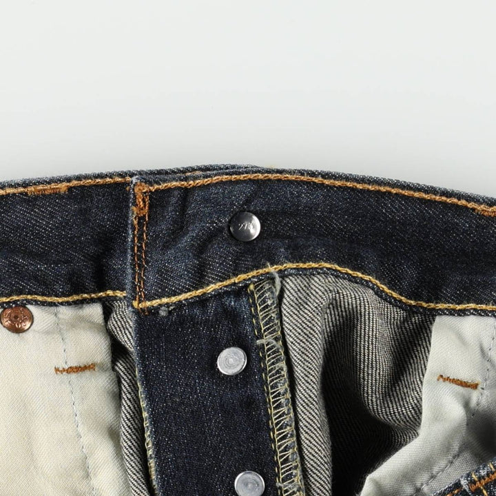 Levi's Levi's 501 STRAIGHT LEG BUTTON-FLY Euro model straight denim pants for men, equivalent to w34 cotton Navy blue Vintage Second Hand
