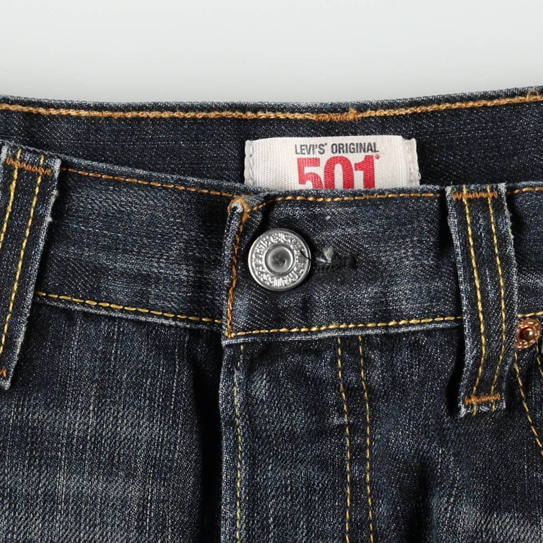 Levi's Levi's 501 STRAIGHT LEG BUTTON-FLY Euro model straight denim pants for men, equivalent to w34 cotton Navy blue Vintage Second Hand