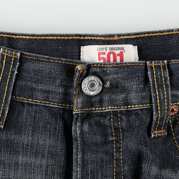 Levi's Levi's 501 STRAIGHT LEG BUTTON-FLY Euro model straight denim pants for men, equivalent to w34 cotton Navy blue Vintage Second Hand