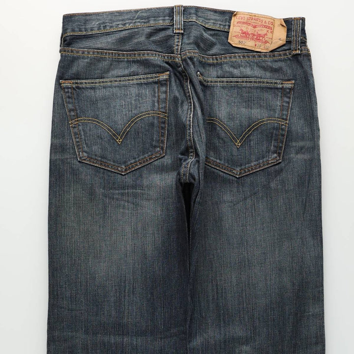 Levi's Levi's 501 STRAIGHT LEG BUTTON-FLY Euro model straight denim pants for men, equivalent to w34 cotton Navy blue Vintage Second Hand