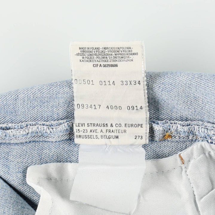 2000'S Levi's 501-0114 Euro Model Straight Denim Pants, Men's W31 (approx.) cotton blue type Vintage Second Hand