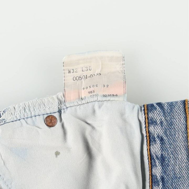 1990'S Levi's 501-0193 Straight Denim Pants, Men's Size W31 (approx.), Vintage cotton blue type Vintage Second Hand