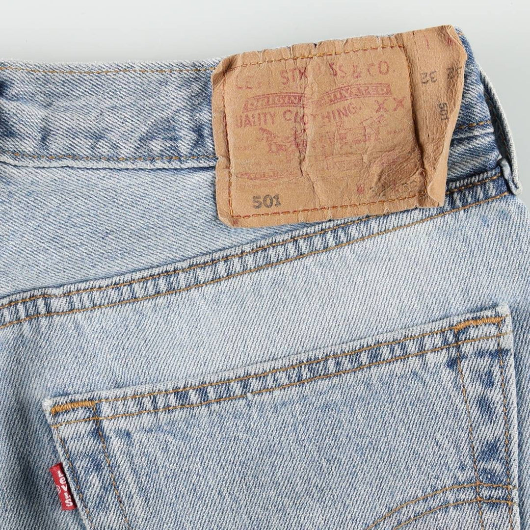 Levi's 501-0167 Straight Denim Pants, Made in England, Men's Size W31 (approx.) cotton blue type Vintage Second Hand