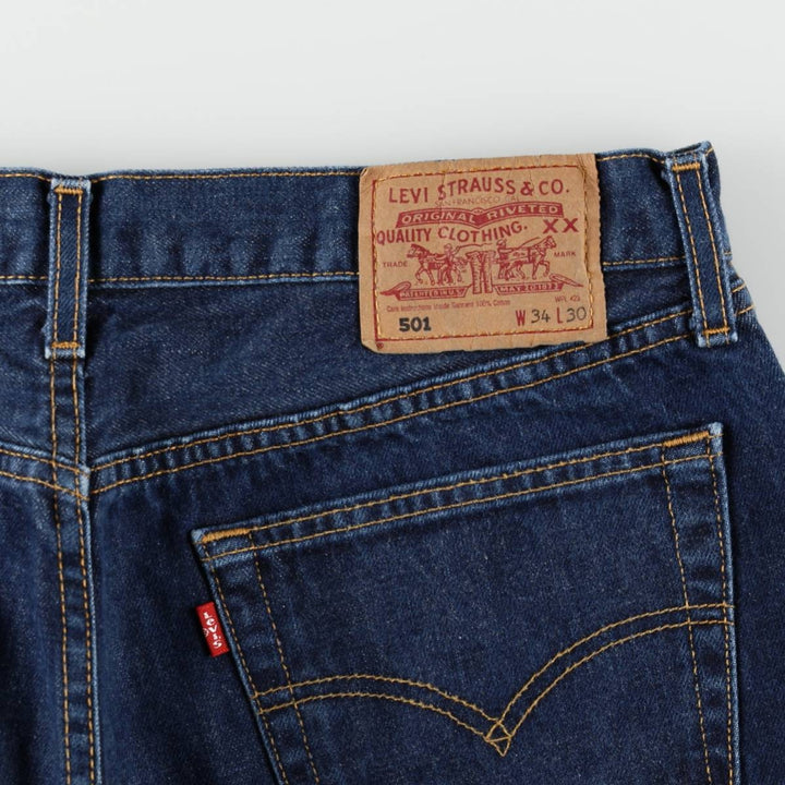 2000'S Levi's 501-0101 Straight Denim Pants, Made in England, Men's Size W34 (approx.) cotton Navy blue Vintage Second Hand