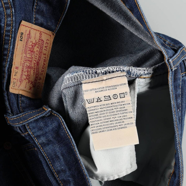 2000'S Levi's 501-0101 Straight Denim Pants, Made in England, Men's Size W34 (approx.) cotton Navy blue Vintage Second Hand