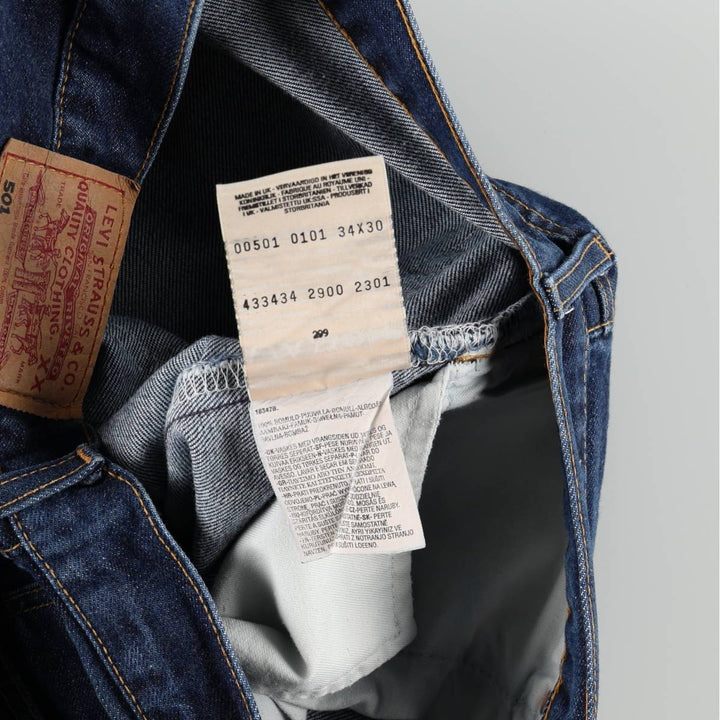 2000'S Levi's 501-0101 Straight Denim Pants, Made in England, Men's Size W34 (approx.) cotton Navy blue Vintage Second Hand