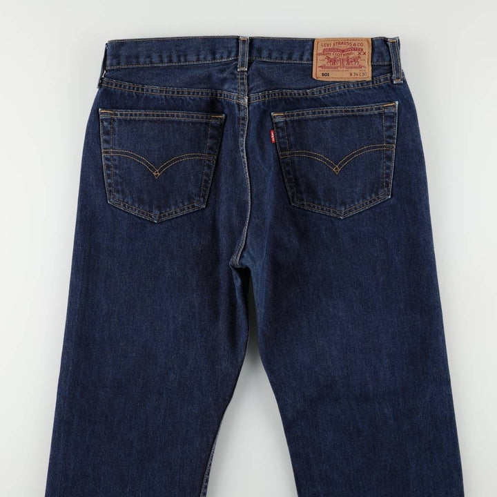 2000'S Levi's 501-0101 Straight Denim Pants, Made in England, Men's Size W34 (approx.) cotton Navy blue Vintage Second Hand