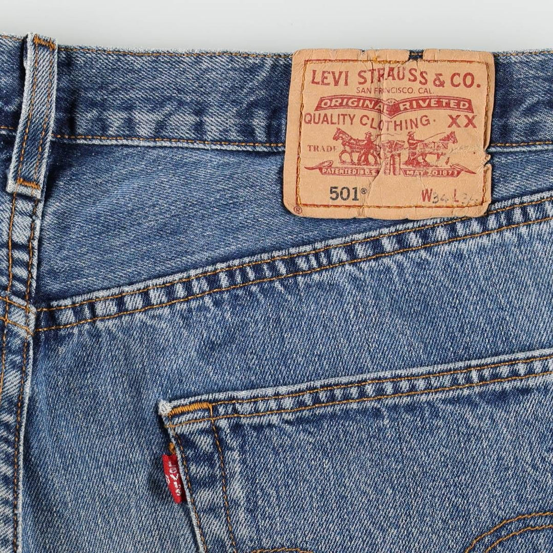 Levi's 501 straight denim pants for men, size W34 unclear blue type Vintage Second Hand