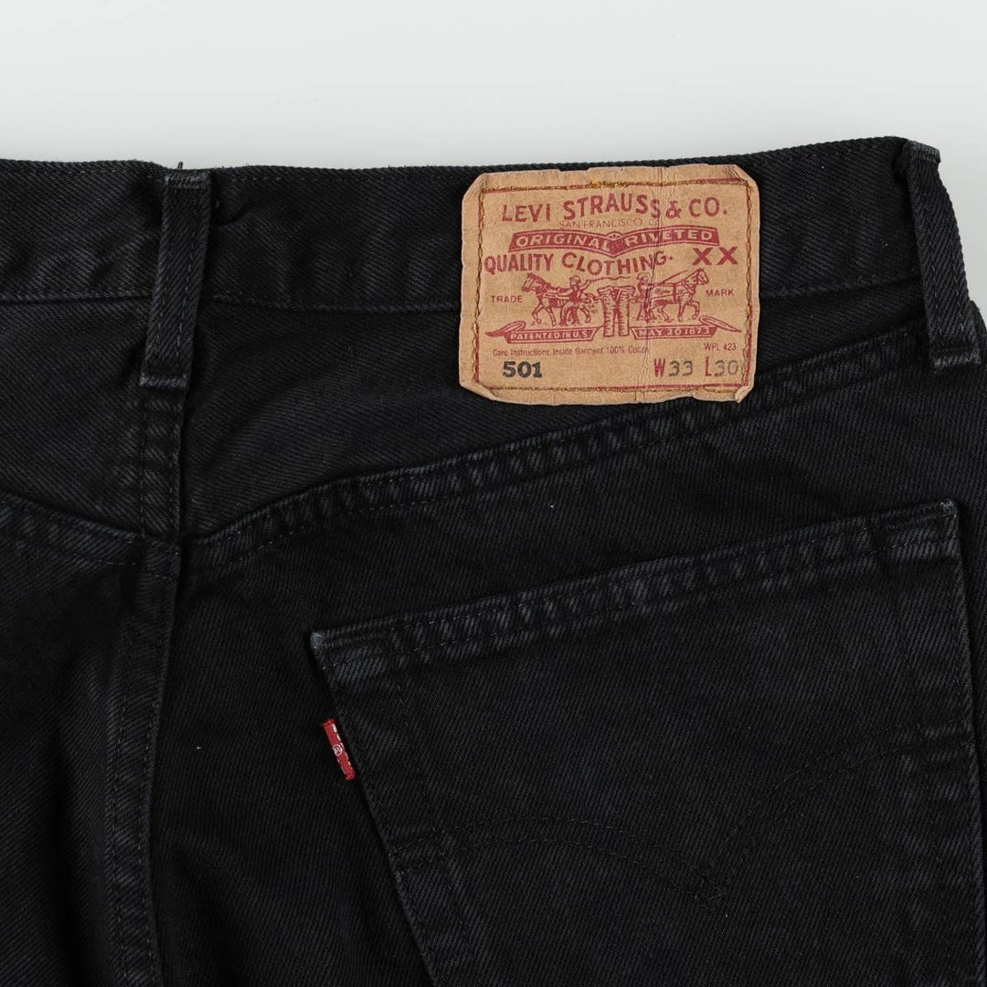 Levi's 501-0165 Black Denim Straight Denim Pants, Men's Size W32 cotton black type Vintage Second Hand