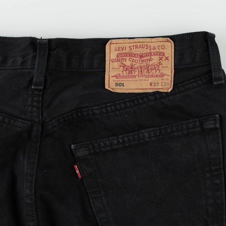Levi's 501-0165 Black Denim Straight Denim Pants, Men's Size W32 cotton black type Vintage Second Hand