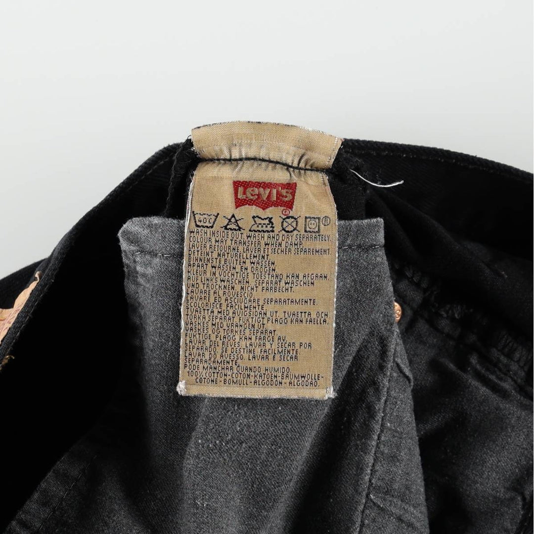 Levi's 501-0165 Black Denim Straight Denim Pants, Men's Size W32 cotton black type Vintage Second Hand