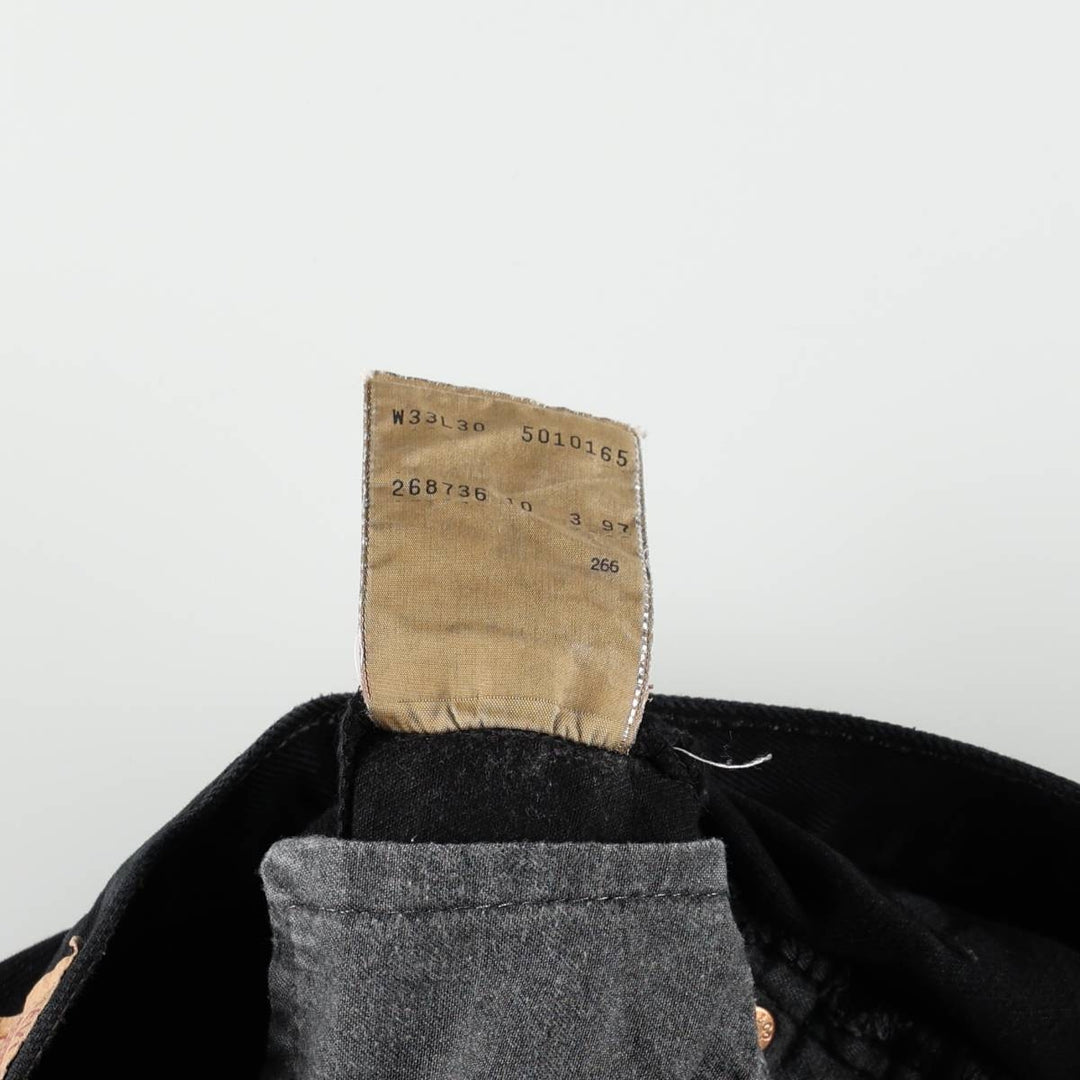 Levi's 501-0165 Black Denim Straight Denim Pants, Men's Size W32 cotton black type Vintage Second Hand