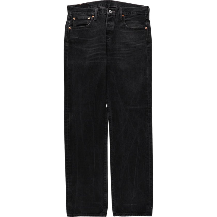 Levi's 501-0660 Black Denim Straight Leg Denim Pants, Men's Size 35 cotton black type Vintage Second Hand