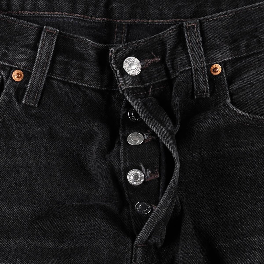 Levi's 501-0660 Black Denim Straight Leg Denim Pants, Men's Size 35 cotton black type Vintage Second Hand