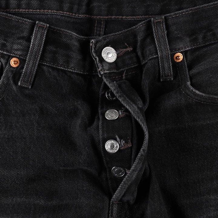 Levi's 501-0660 Black Denim Straight Leg Denim Pants, Men's Size 35 cotton black type Vintage Second Hand
