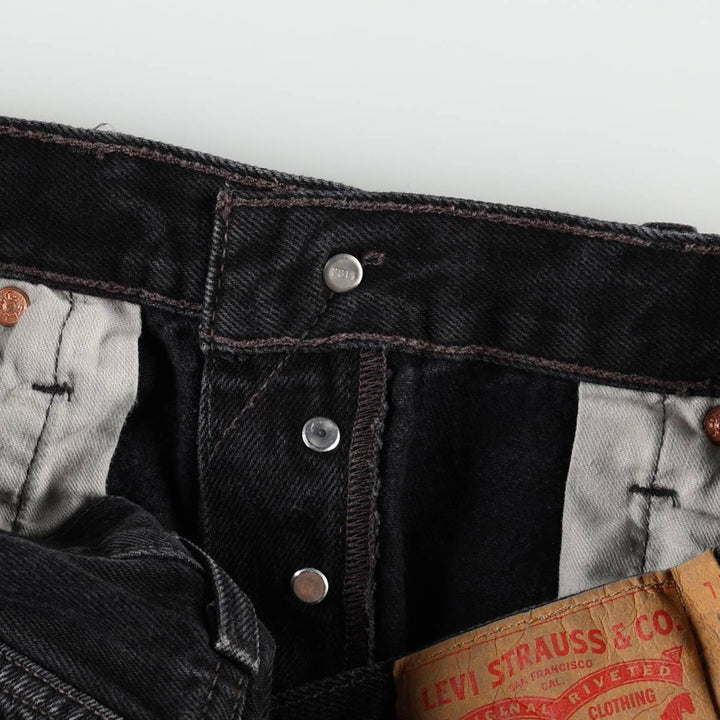 Levi's 501-0660 Black Denim Straight Leg Denim Pants, Men's Size 35 cotton black type Vintage Second Hand
