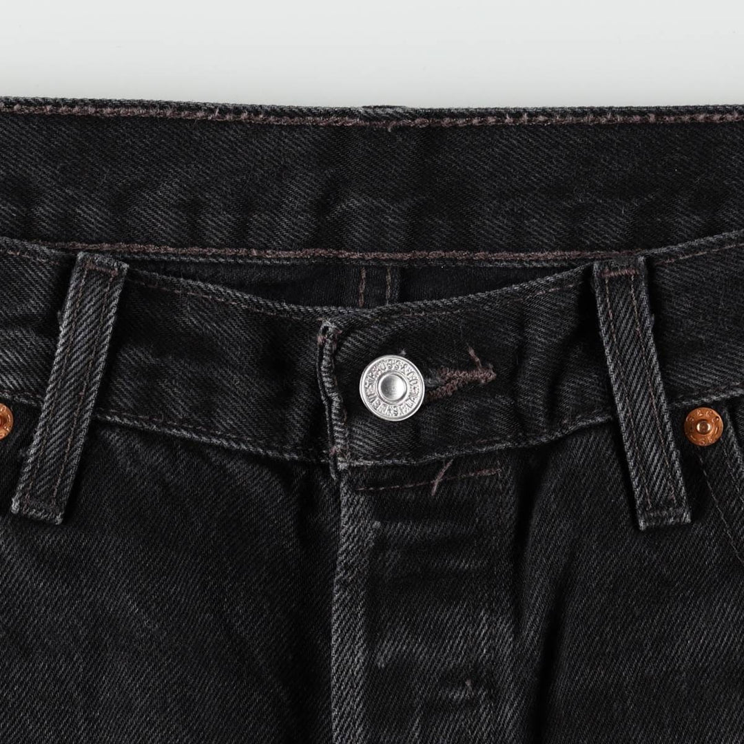 Levi's 501-0660 Black Denim Straight Leg Denim Pants, Men's Size 35 cotton black type Vintage Second Hand
