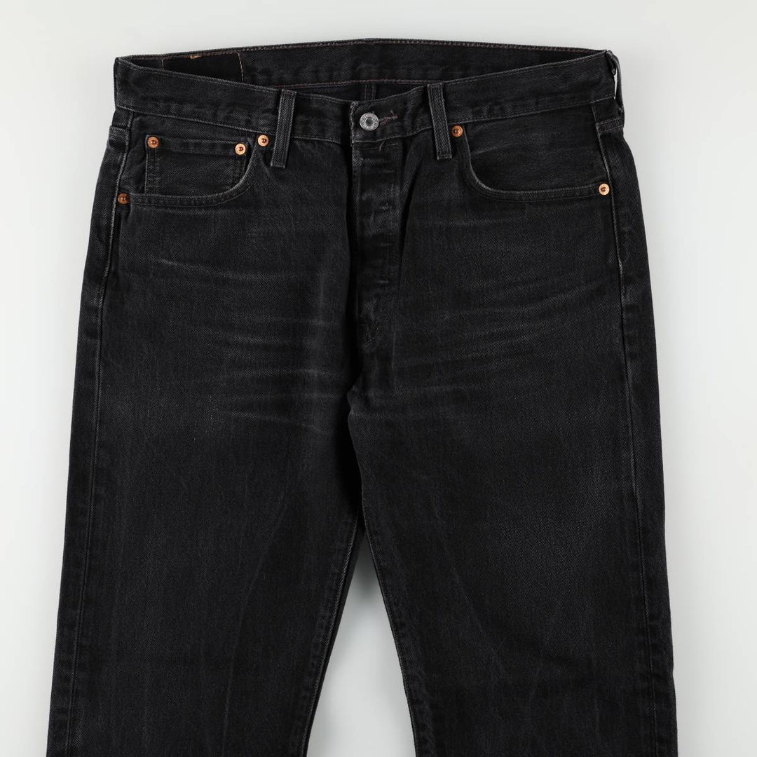 Levi's 501-0660 Black Denim Straight Leg Denim Pants, Men's Size 35 cotton black type Vintage Second Hand
