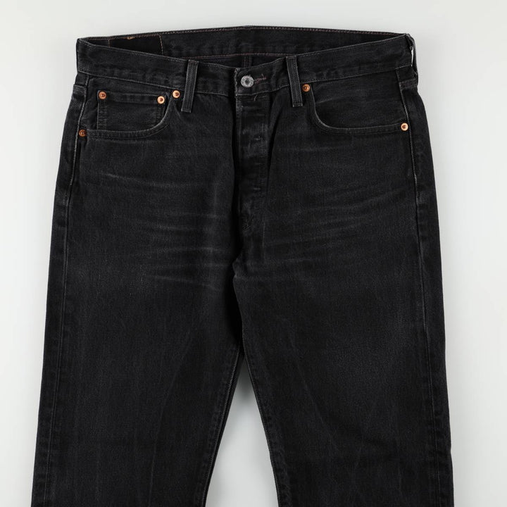 Levi's 501-0660 Black Denim Straight Leg Denim Pants, Men's Size 35 cotton black type Vintage Second Hand