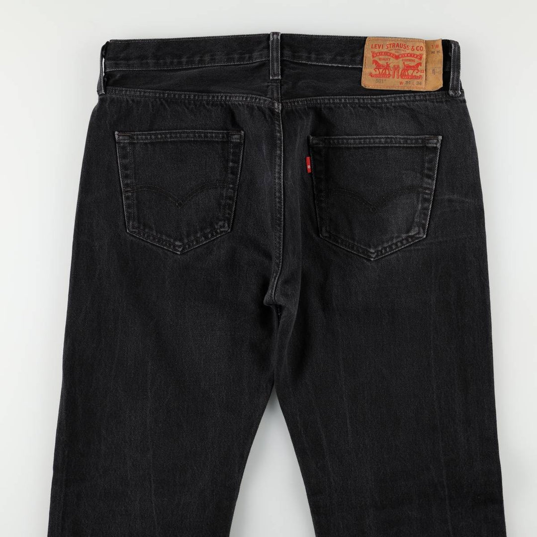 Levi's 501-0660 Black Denim Straight Leg Denim Pants, Men's Size 35 cotton black type Vintage Second Hand