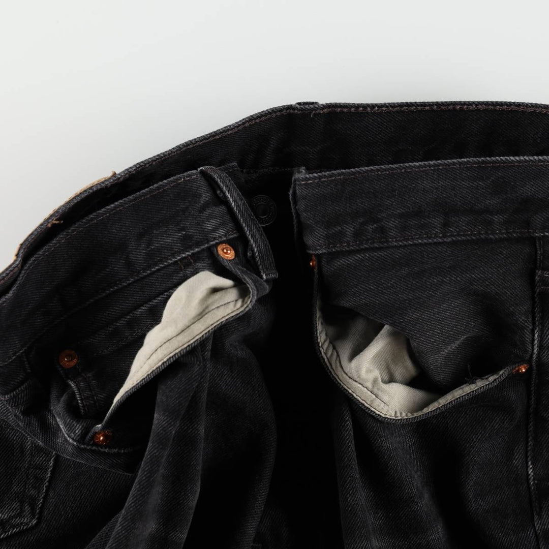 Levi's 501-0660 Black Denim Straight Leg Denim Pants, Men's Size 35 cotton black type Vintage Second Hand