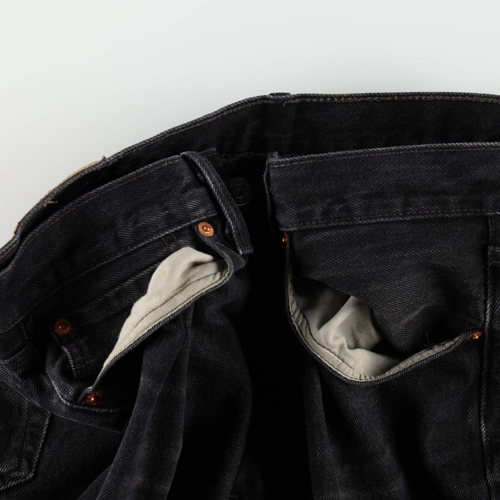 Levi's 501-0660 Black Denim Straight Leg Denim Pants, Men's Size 35 cotton black type Vintage Second Hand