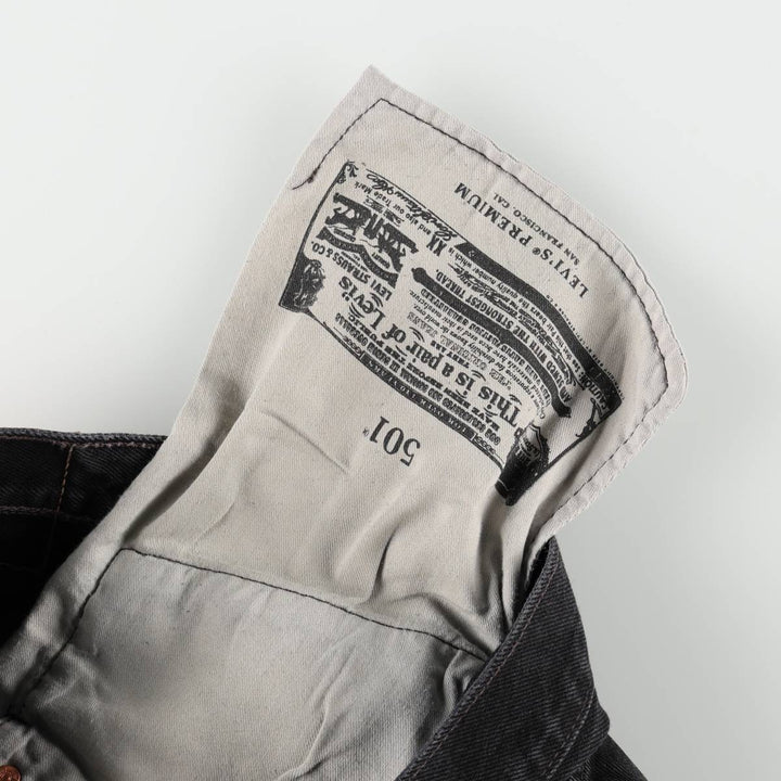 Levi's 501-0660 Black Denim Straight Leg Denim Pants, Men's Size 35 cotton black type Vintage Second Hand