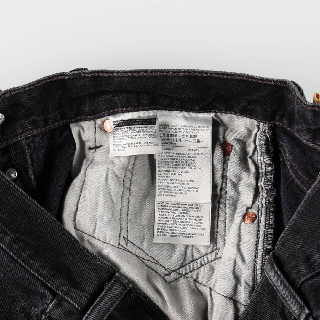 Levi's 501-0660 Black Denim Straight Leg Denim Pants, Men's Size W32 cotton black type Vintage Second Hand