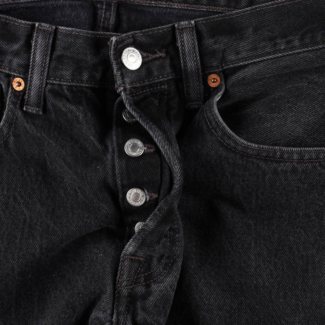 Levi's 501-0660 Black Denim Straight Leg Denim Pants, Men's Size W32 cotton black type Vintage Second Hand