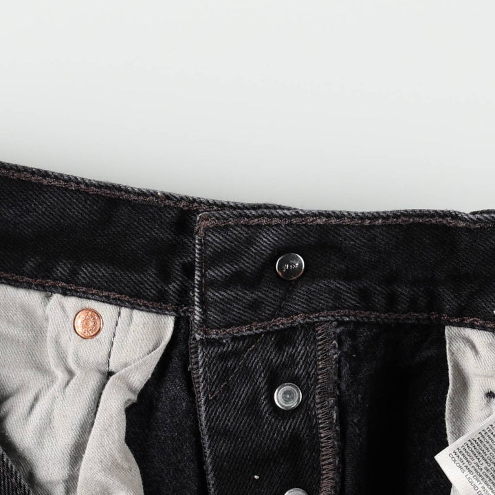 Levi's 501-0660 Black Denim Straight Leg Denim Pants, Men's Size W32 cotton black type Vintage Second Hand