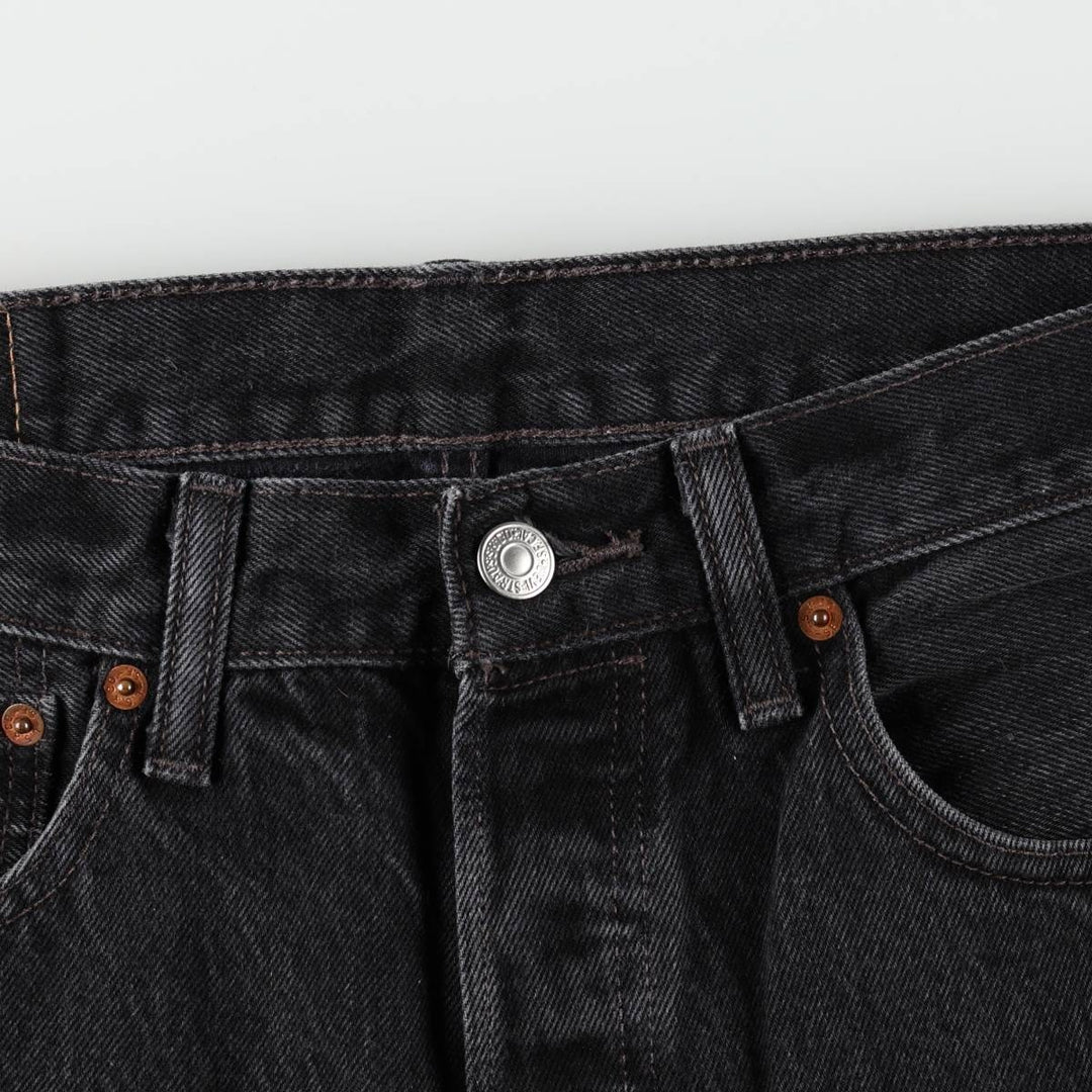 Levi's 501-0660 Black Denim Straight Leg Denim Pants, Men's Size W32 cotton black type Vintage Second Hand