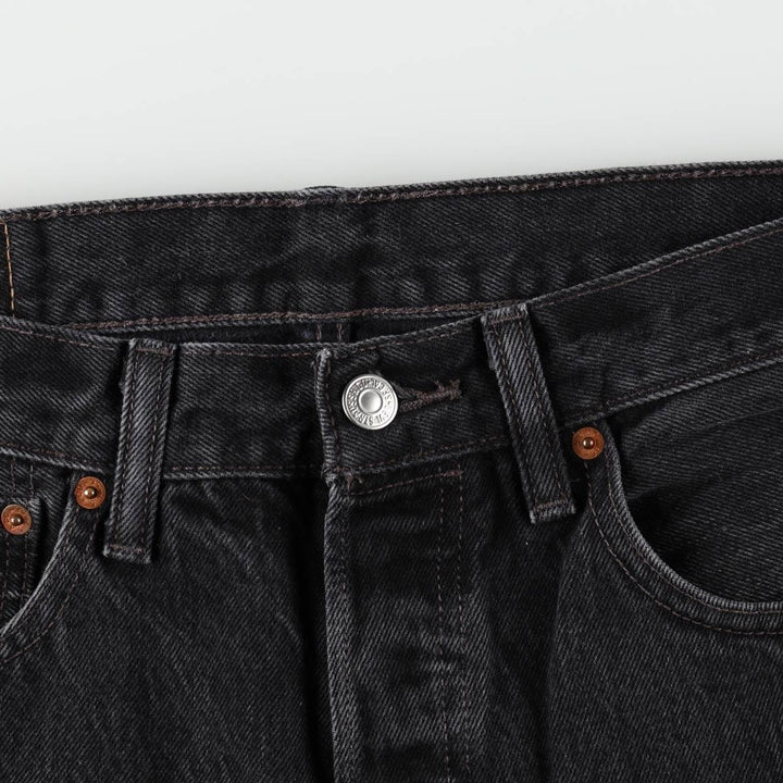 Levi's 501-0660 Black Denim Straight Leg Denim Pants, Men's Size W32 cotton black type Vintage Second Hand