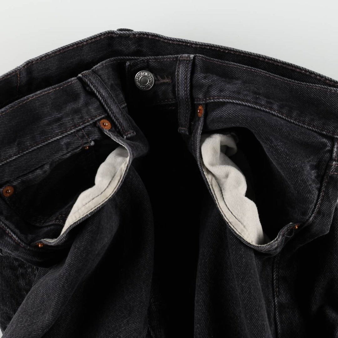 Levi's 501-0660 Black Denim Straight Leg Denim Pants, Men's Size W32 cotton black type Vintage Second Hand