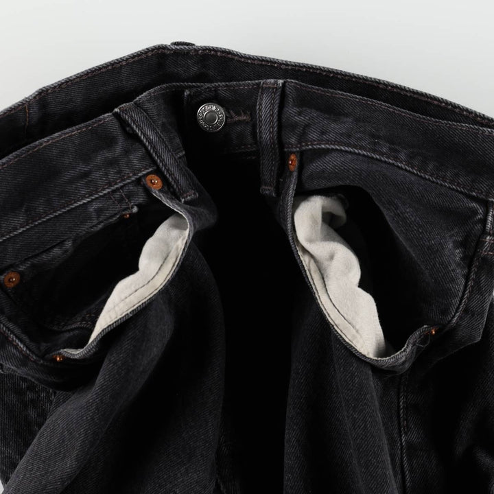 Levi's 501-0660 Black Denim Straight Leg Denim Pants, Men's Size W32 cotton black type Vintage Second Hand