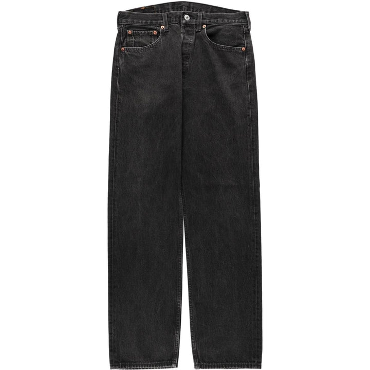 1990'S Levi's 501-0185 Black Denim Straight Leg Jeans, Men's Size W31 (approx.), Vintage cotton black type Vintage Second Hand