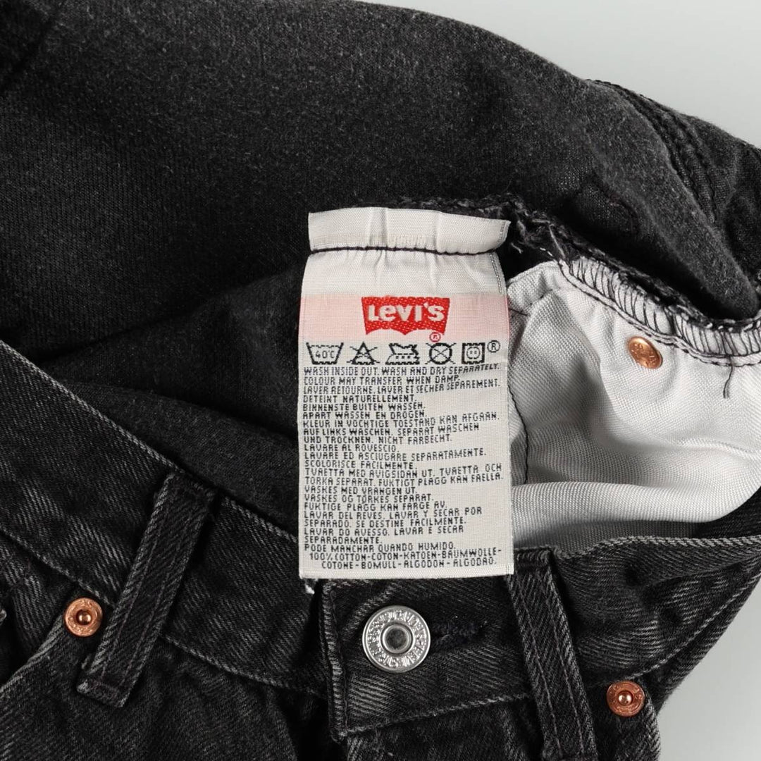 1990'S Levi's 501-0185 Black Denim Straight Leg Jeans, Men's Size W31 (approx.), Vintage cotton black type Vintage Second Hand