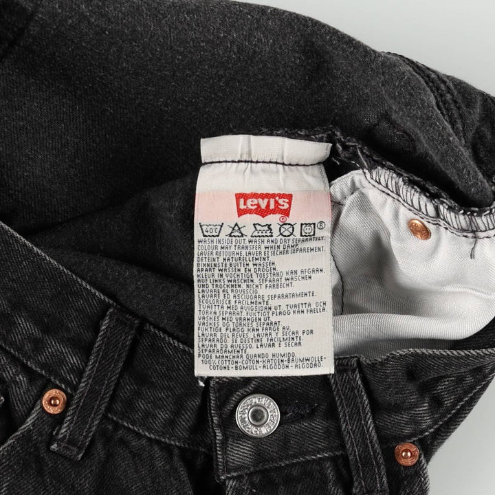 1990'S Levi's 501-0185 Black Denim Straight Leg Jeans, Men's Size W31 (approx.), Vintage cotton black type Vintage Second Hand