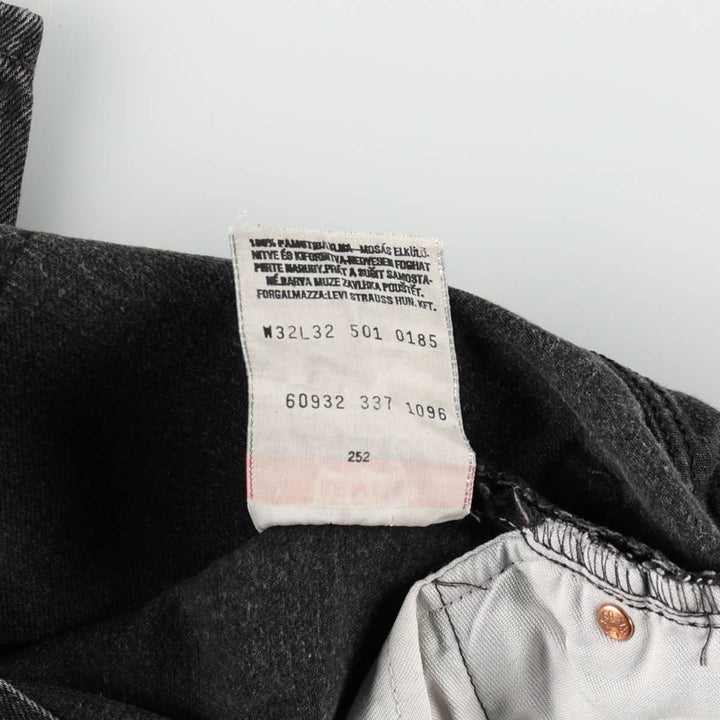 1990'S Levi's 501-0185 Black Denim Straight Leg Jeans, Men's Size W31 (approx.), Vintage cotton black type Vintage Second Hand