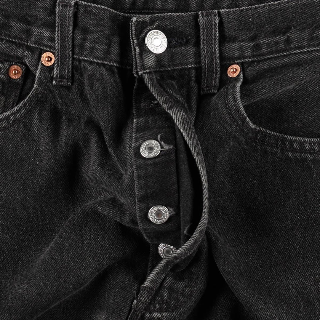 1990'S Levi's 501-0185 Black Denim Straight Leg Jeans, Men's Size W31 (approx.), Vintage cotton black type Vintage Second Hand