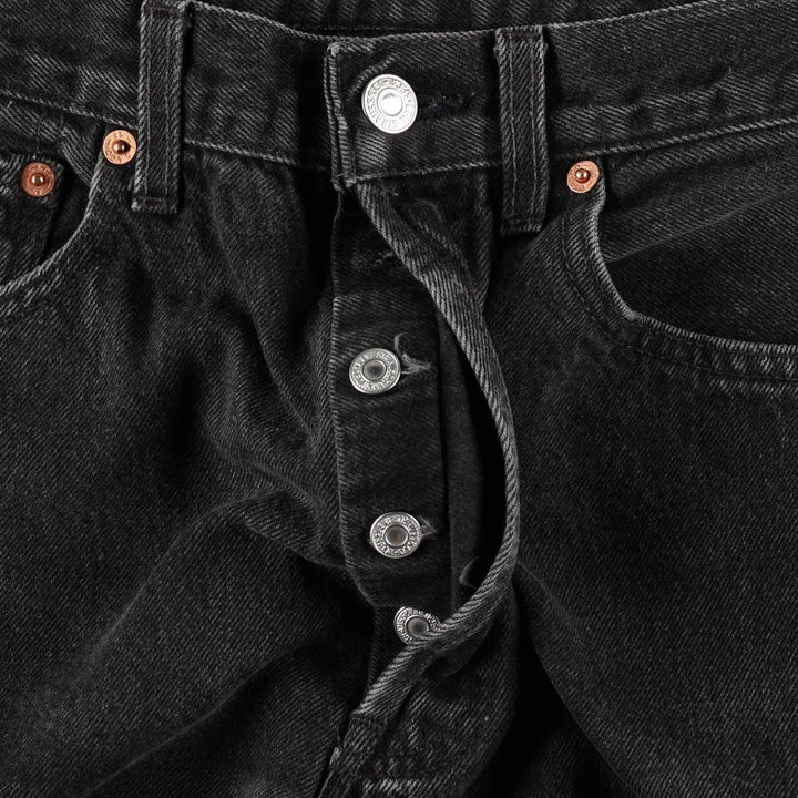 1990'S Levi's 501-0185 Black Denim Straight Leg Jeans, Men's Size W31 (approx.), Vintage cotton black type Vintage Second Hand